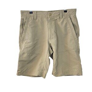 The North Face Mens Outdoor Shorts, Hiking, Athletic, Nylon, Tan, Size 34